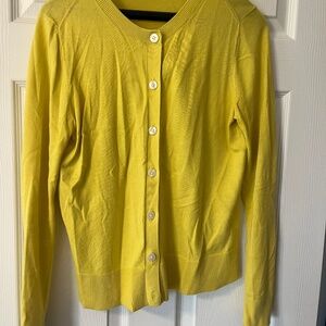Bright yellow cardigan